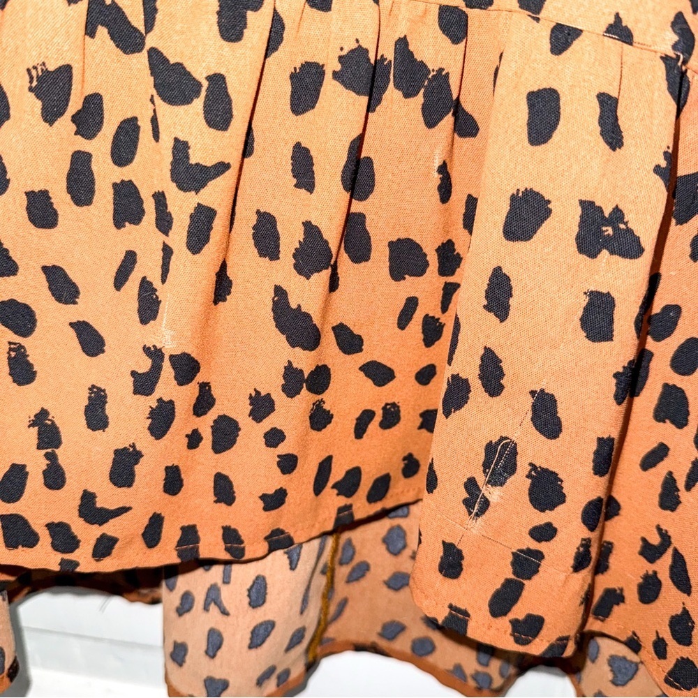 1.4.3. Story by Line Up Animal Print Blouse Peplum Top Leopard - Picture 3 of 5